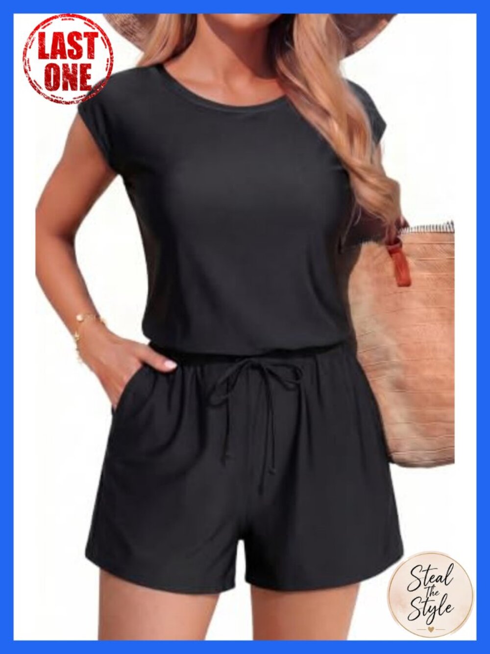 High Neck One Piece Swimsuit with Shorts and Pockets Modest Bathing Suit